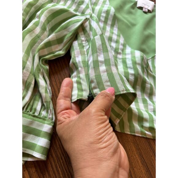 Cinq à Sept Flora crop Top green checkered size XS - Picture 9 of 9